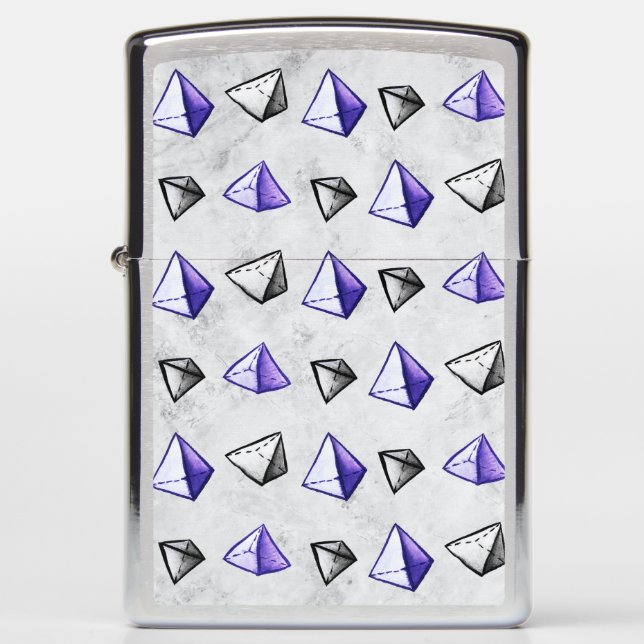 Geometry Geek Pyramid Pattern Zippo Lighter (Front)