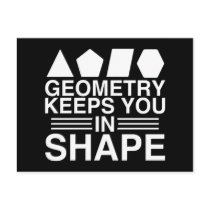 Geometry Keeps you in Shape Math Pun Joke Postcard Geometry Keeps you in Shape Math Pun Joke Postcard