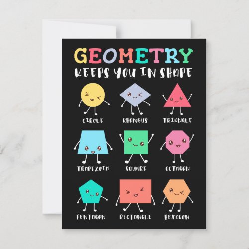 Geometry Keeps You in Shape – School Math Humor Postcard