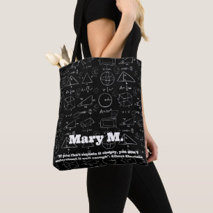 Geometry Math & Custom Text and Name Tote Bag