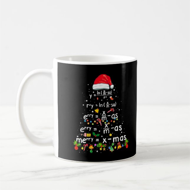 Geometry Math Science Teacher Xmas Tree Funny Chri Coffee Mug (Left)
