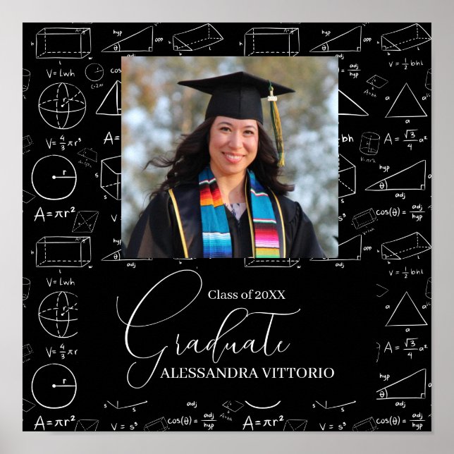 Geometry Mathematic Graduation Photo Poster (Front)