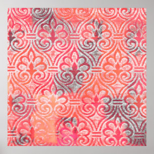 Geometry modern repeat pattern with texturesabstra poster