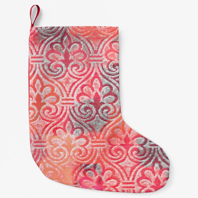 Geometry modern repeat pattern with texturesabstra small christmas stocking (Front)