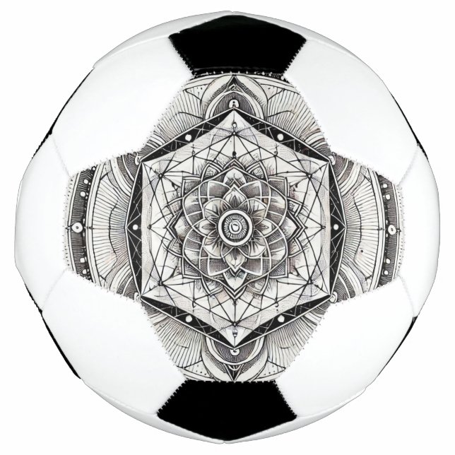 Geometry- Monochrome: Cosmic Precision Soccer Ball (Front)