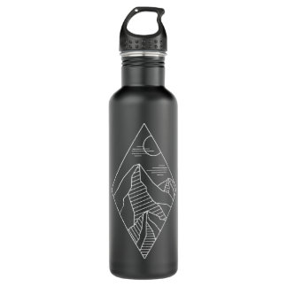 Geometry Mountains Hiking Mountain Lovers 1490 Stainless Steel Water Bottle
