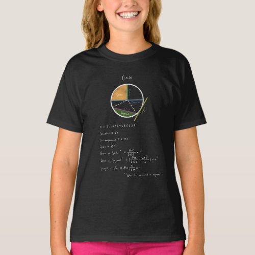 Geometry of a Circle Math Geometry Reference T_Shirt