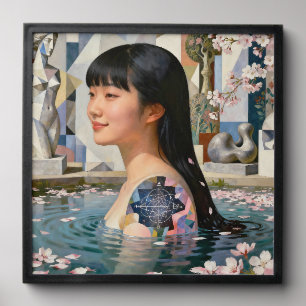 “Geometry of Serenity” – A Digital Portrait Peel And Stick Photo Tile
