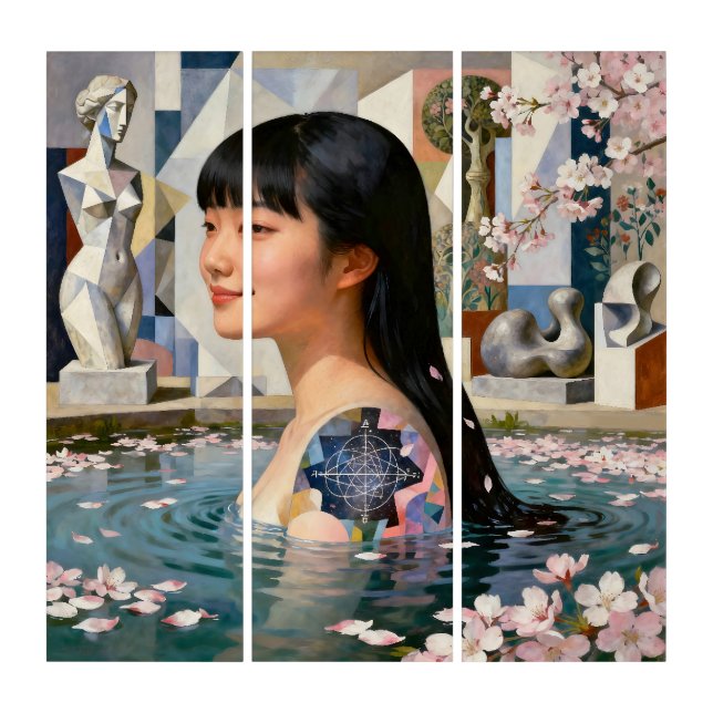 “Geometry of Serenity” – A Digital Portrait Triptych (Front)