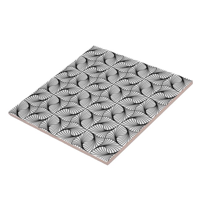Geometry Pattern Black and White Ceramic Tile (Side)