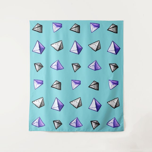 Geometry Pattern Of Pyramids Geek Math Lover Tapestry (Front)