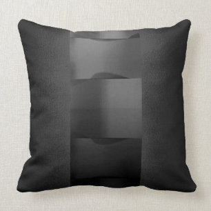 Geometry Plum Purple 3-Dimensional Black Gray Throw Pillow