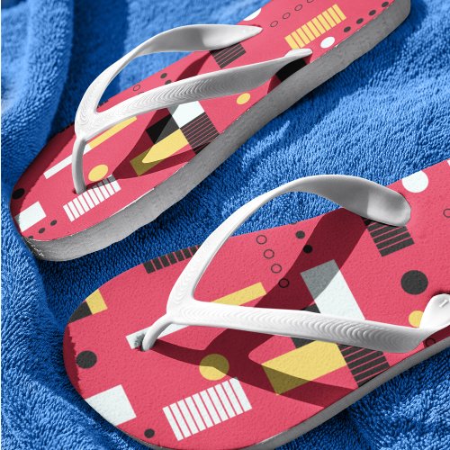 Geometry Polka Stripes Kids Flip Flops