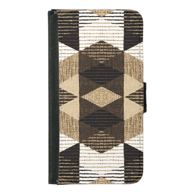 Geometry Repeat: Textured Background Design Samsung Galaxy Wallet Case (Front)