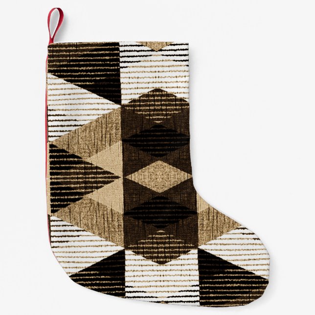Geometry Repeat: Textured Background Design Small Christmas Stocking (Front)