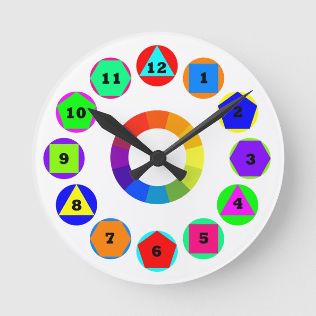 geometry shapes round clock (Front)