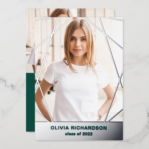 Geometry  Silver Foil Graduation Announcement