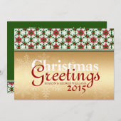 Geometry Star Snowflake Golden Christmas Holidays Holiday Card (Front/Back)
