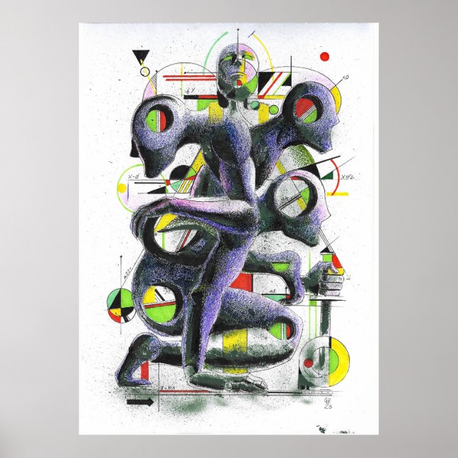 Geometry statues painting poster (Front)
