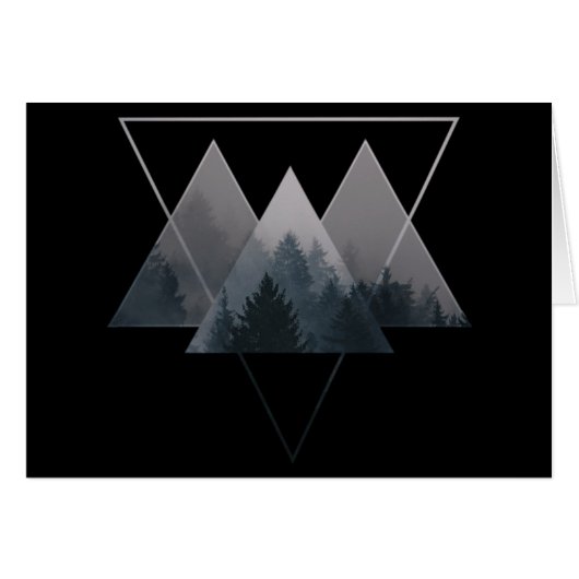 Geometry Triangles Misty Fores Cards (Front Horizontal)