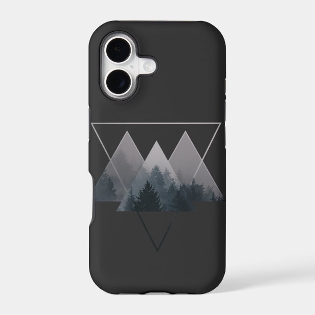 Geometry Triangles Misty Fores Iphone Case (Back)