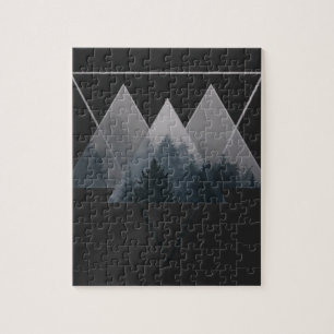 Geometry Triangles Misty Fores Jigsaw Puzzle