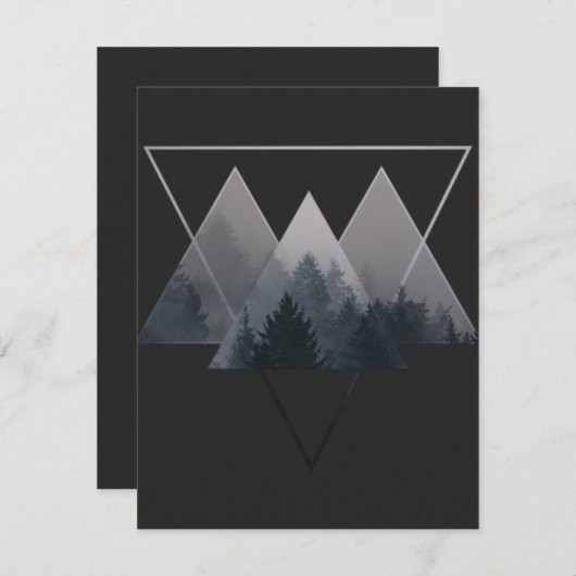 Geometry Triangles Misty Forest (Front/Back)