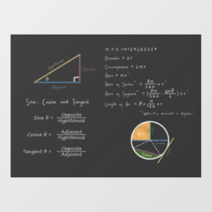 Geometry & Trigonometry Equations Chalkboard Math Wall Decal