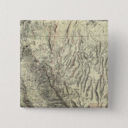 Geomorphic map California Nevada Pinback Button