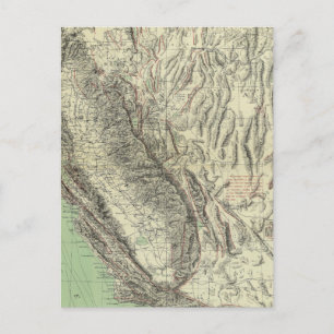Geomorphic map, California, Nevada Postcard