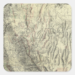 Geomorphic map, California, Nevada Square Sticker
