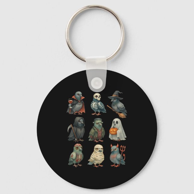 Geon Bird Soky Witch Boo Zombie Halloween Boys &am Keychain (Front)