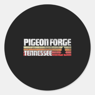 Geon Forge Tennessee Tn Gift Retro Vintage 70s 80s Classic Round Sticker