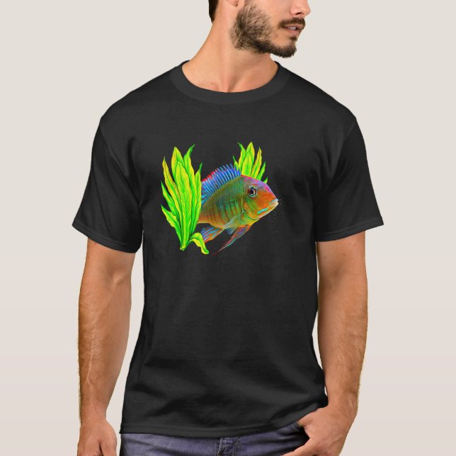 Geophagus Eartheater Cichlid Aquarium Keepers Fish T-Shirt (Front)