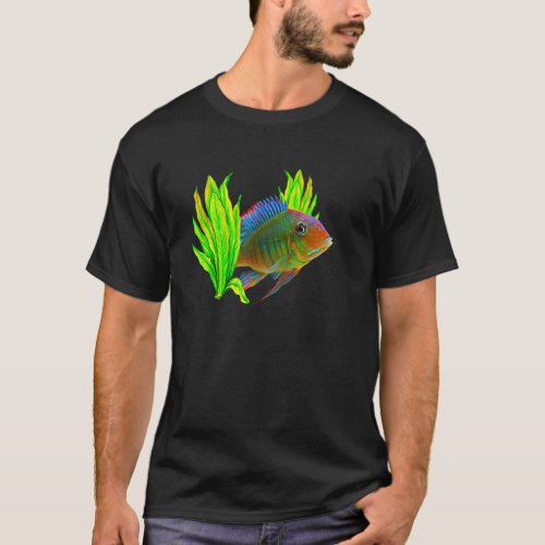 Geophagus Eartheater Cichlid Aquarium Keepers Fish T_Shirt