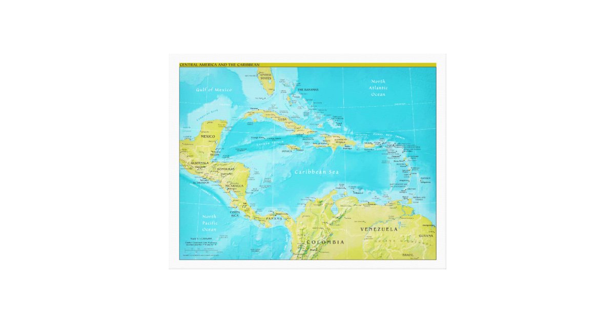 Geopolitical Regional Map of Central America Canvas Print | Zazzle