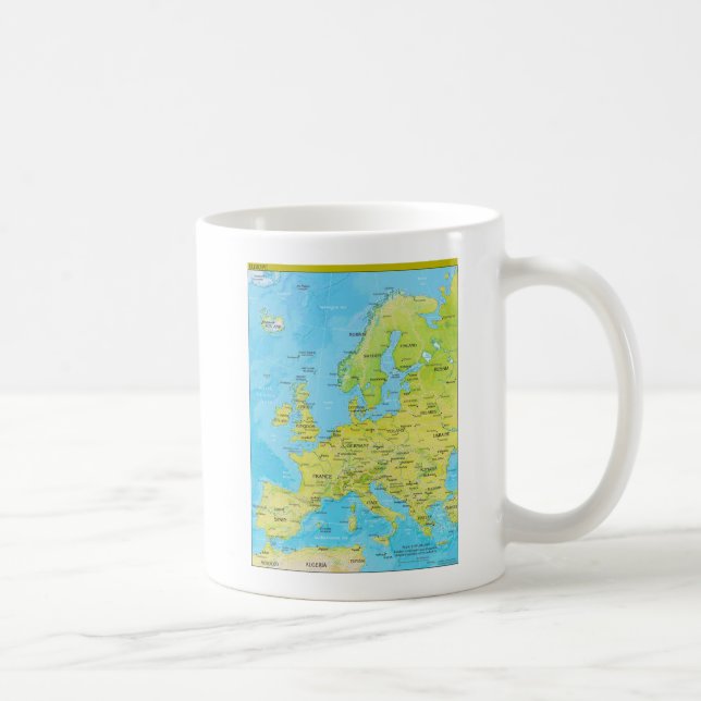 Geopolitical Regional Map of Europe Coffee Mug (Right)