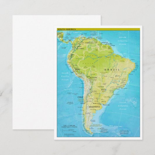 Geopolitical Regional Map of South America (Front/Back)