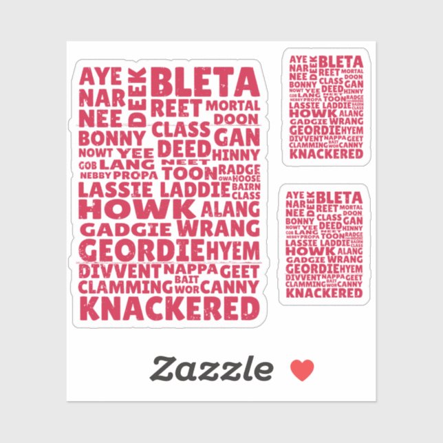 Geordie slang Northern English language Sticker (Sheet)