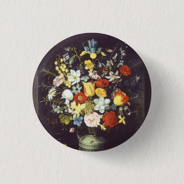 Georg Flegel  Big piece of flowers (in niche)  Button (Front)