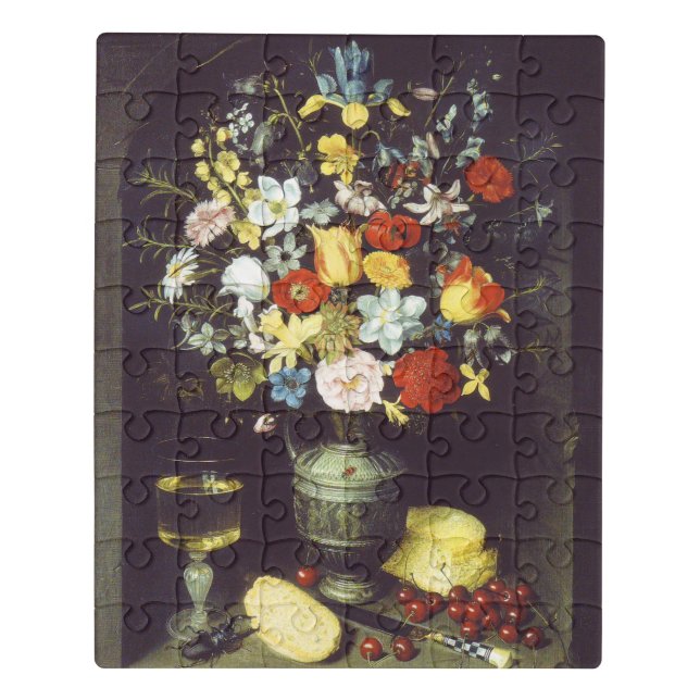 Georg Flegel  Big piece of flowers (in niche)  Jigsaw Puzzle (Puzzle Vertical)