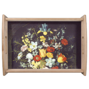 Georg Flegel Big piece of flowers (in niche) Serving Tray