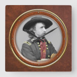 George A. Custer 10.75&quot; Square Wall Clock at Zazzle