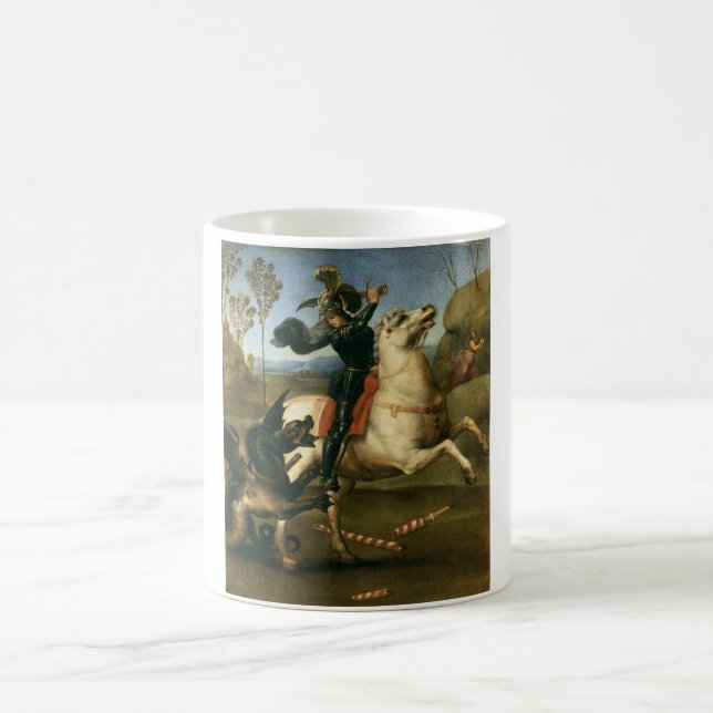 George and the Dragon (by Raphael) Coffee Mug (Center)