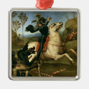 George and the Dragon (by Raphael) Metal Ornament