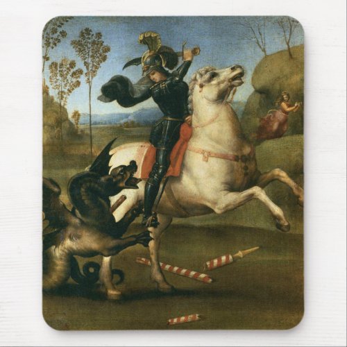 George and the Dragon by Raphael Mouse Pad