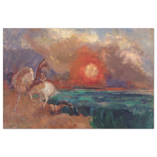 GEORGE AND THE DRAGON PAINTED BY ODILON REDON TISSUE PAPER