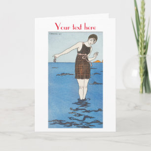 George Barbier Art Deco fashion Letterpress Thank You Card