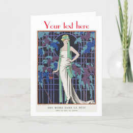 George Barbier Art Deco fashion Thank You Card