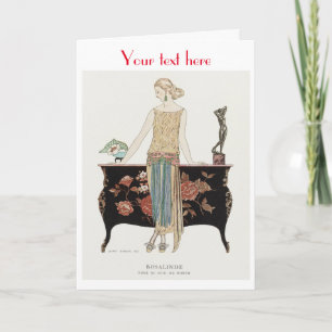 George Barbier Art Deco fashion Thank You Card